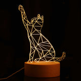 3D LED Cat Night Light