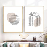 Circle and Rainbow Geometric Canvas Wall Art