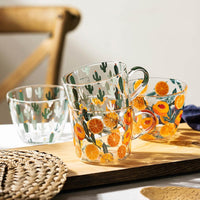 Cactus and Fruit Glass Mugs