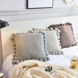 Knitted Pom Pom Cushion Covers
