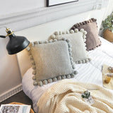 Knitted Pom Pom Cushion Covers