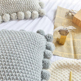 Knitted Pom Pom Cushion Covers