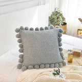 Knitted Pom Pom Cushion Covers