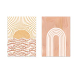 Mid-Century Style Sun and Rainbow Wall Art