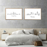 New York & London City Skyline Wall Art