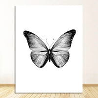 Black and white butterfly wall art print