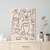 One Line Face Wall Art