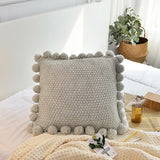 Knitted Pom Pom Cushion Covers