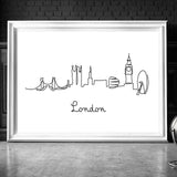 New York & London City Skyline Wall Art
