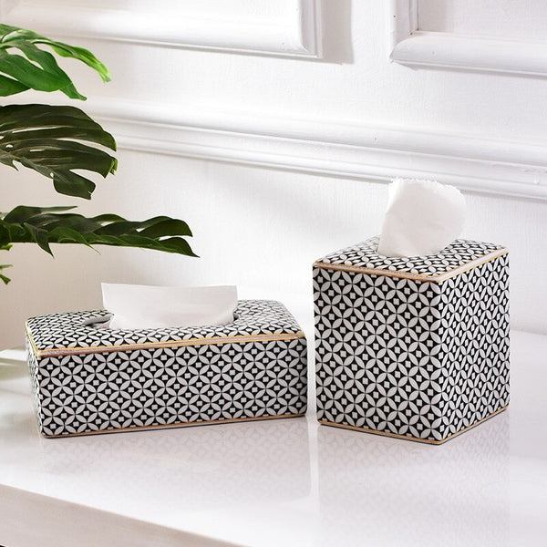 Gouden Tissue Box Cover, Vierkant, Decoratief, Hout & PU, Goud Gouden Tissue Box Cover, Vierkant, Decoratief, Hout & PU, Goud