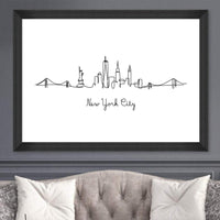 New York & London City Skyline Wall Art